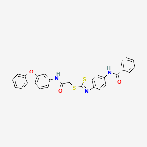 N-(2-{[2-(dibenzo[b,d]furan-3-ylamino)-2-oxoethyl]sulfanyl}-1,3-benzothiazol-6-yl)benzamide