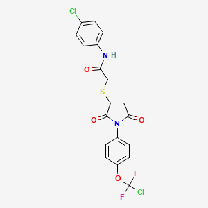 2-[(1-{4-[chloro(difluoro)methoxy]phenyl}-2,5-dioxopyrrolidin-3-yl)sulfanyl]-N-(4-chlorophenyl)acetamide