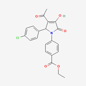 ethyl 4-[3-acetyl-2-(4-chlorophenyl)-4-hydroxy-5-oxo-2,5-dihydro-1H-pyrrol-1-yl]benzoate