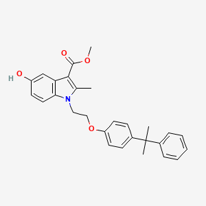 molecular formula C28H29NO4 B11518422 methyl 5-hydroxy-2-methyl-1-{2-[4-(2-phenylpropan-2-yl)phenoxy]ethyl}-1H-indole-3-carboxylate 