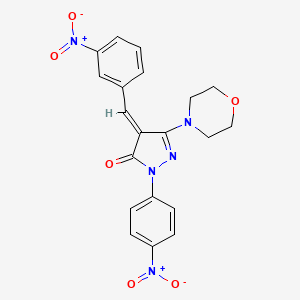 (4E)-5-(morpholin-4-yl)-4-(3-nitrobenzylidene)-2-(4-nitrophenyl)-2,4-dihydro-3H-pyrazol-3-one