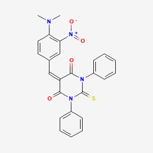 5-[4-(dimethylamino)-3-nitrobenzylidene]-1,3-diphenyl-2-thioxodihydropyrimidine-4,6(1H,5H)-dione