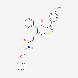 2-{[5-(4-methoxyphenyl)-4-oxo-3-phenyl-3,4-dihydrothieno[2,3-d]pyrimidin-2-yl]sulfanyl}-N-(2-phenoxyethyl)acetamide