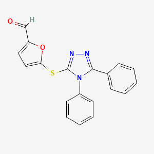 5-[(4,5-diphenyl-4H-1,2,4-triazol-3-yl)sulfanyl]furan-2-carbaldehyde