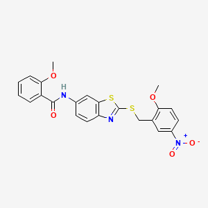 2-methoxy-N-{2-[(2-methoxy-5-nitrobenzyl)sulfanyl]-1,3-benzothiazol-6-yl}benzamide