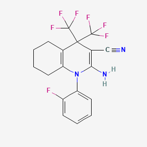 2-Amino-1-(2-fluorophenyl)-4,4-bis(trifluoromethyl)-1,4,5,6,7,8-hexahydroquinoline-3-carbonitrile