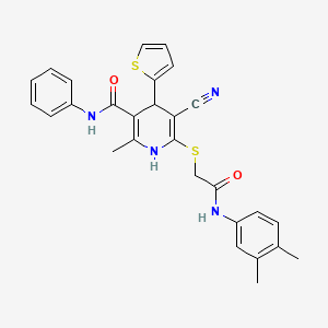 5-cyano-6-({2-[(3,4-dimethylphenyl)amino]-2-oxoethyl}sulfanyl)-2-methyl-N-phenyl-4-(thiophen-2-yl)-1,4-dihydropyridine-3-carboxamide