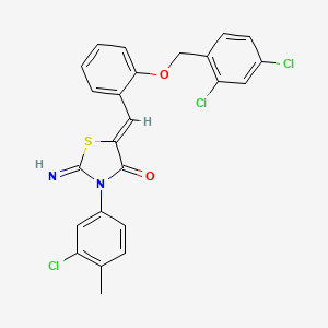 (5Z)-3-(3-Chloro-4-methylphenyl)-5-({2-[(2,4-dichlorophenyl)methoxy]phenyl}methylidene)-2-imino-1,3-thiazolidin-4-one