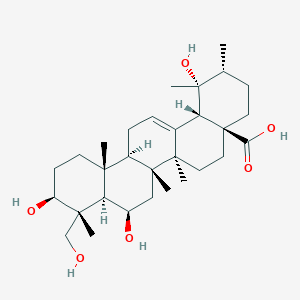 molecular formula C30H48O6 B1151851 (1R,2R,4aS,6aR,6aS,6bR,8R,8aR,9R,10S,12aR,14bS)-1,8,10-trihydroxy-9-(hydroxymethyl)-1,2,6a,6b,9,12a-hexamethyl-2,3,4,5,6,6a,7,8,8a,10,11,12,13,14b-tetradecahydropicene-4a-carboxylic acid CAS No. 91095-51-1