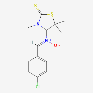 4-[(Z)-(4-chlorobenzylidene)(oxido)-lambda~5~-azanyl]-3,5,5-trimethyl-1,3-thiazolidine-2-thione