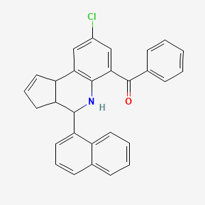 [8-chloro-4-(naphthalen-1-yl)-3a,4,5,9b-tetrahydro-3H-cyclopenta[c]quinolin-6-yl](phenyl)methanone