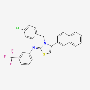 N-[(2Z)-3-(4-chlorobenzyl)-4-(naphthalen-2-yl)-1,3-thiazol-2(3H)-ylidene]-3-(trifluoromethyl)aniline