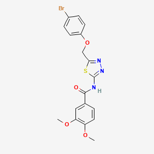 molecular formula C18H16BrN3O4S B11518547 N-{5-[(4-bromophenoxy)methyl]-1,3,4-thiadiazol-2-yl}-3,4-dimethoxybenzamide 