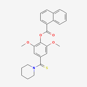 2,6-Dimethoxy-4-(piperidin-1-ylcarbonothioyl)phenyl naphthalene-1-carboxylate