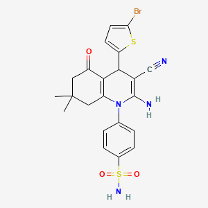 4-[2-amino-4-(5-bromothiophen-2-yl)-3-cyano-7,7-dimethyl-5-oxo-5,6,7,8-tetrahydroquinolin-1(4H)-yl]benzenesulfonamide