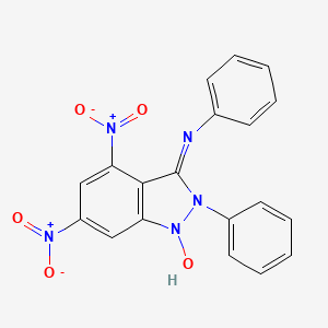 molecular formula C19H13N5O5 B11518562 4,6-dinitro-N,2-diphenyl-2H-indazol-3-amine 1-oxide 