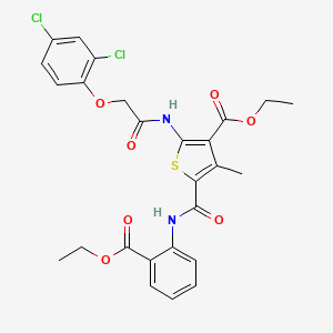 Ethyl 2-{[(2,4-dichlorophenoxy)acetyl]amino}-5-{[2-(ethoxycarbonyl)phenyl]carbamoyl}-4-methylthiophene-3-carboxylate