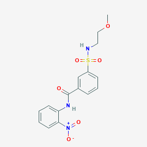 molecular formula C16H17N3O6S B11518588 3-[(2-methoxyethyl)sulfamoyl]-N-(2-nitrophenyl)benzamide 