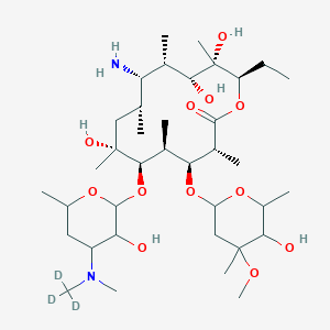 molecular formula C₃₇H₆₇D₃N₂O₁₂ B1151860 (3R,4S,5S,6R,7R,9R,10S,11S,12R,13S,14R)-10-amino-14-ethyl-7,12,13-trihydroxy-4-(5-hydroxy-4-methoxy-4,6-dimethyloxan-2-yl)oxy-6-[3-hydroxy-6-methyl-4-[methyl(trideuteriomethyl)amino]oxan-2-yl]oxy-3,5,7,9,11,13-hexamethyl-oxacyclotetradecan-2-one 