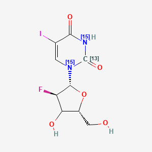 1-[(2R,3R,5R)-3-fluoro-4-hydroxy-5-(hydroxymethyl)oxolan-2-yl]-5-iodo(213C,1,3-15N2)pyrimidine-2,4-dione