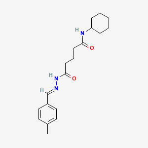 N-cyclohexyl-5-[(2E)-2-(4-methylbenzylidene)hydrazinyl]-5-oxopentanamide