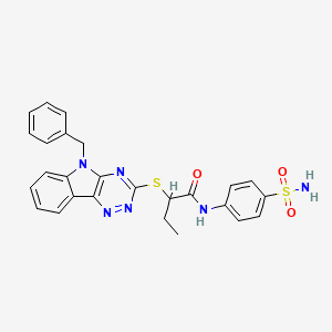 2-({5-Benzyl-5H-[1,2,4]triazino[5,6-B]indol-3-YL}sulfanyl)-N-(4-sulfamoylphenyl)butanamide