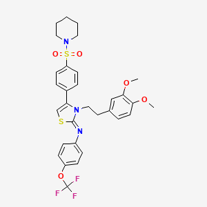 N-[(2Z)-3-[2-(3,4-dimethoxyphenyl)ethyl]-4-[4-(piperidin-1-ylsulfonyl)phenyl]-1,3-thiazol-2(3H)-ylidene]-4-(trifluoromethoxy)aniline