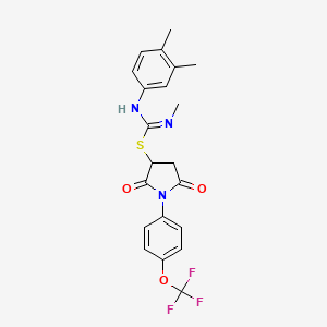 2,5-dioxo-1-[4-(trifluoromethoxy)phenyl]pyrrolidin-3-yl N'-(3,4-dimethylphenyl)-N-methylcarbamimidothioate