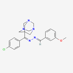 molecular formula C22H24ClN5O B11518779 7-{(Z)-(4-Chlorophenyl)[(2E)-(3-methoxybenzylidene)hydrazono]methyl}-1,3,5-triazatricyclo[3.3.1.1~3,7~]decane 