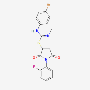 1-(2-fluorophenyl)-2,5-dioxopyrrolidin-3-yl N'-(4-bromophenyl)-N-methylcarbamimidothioate