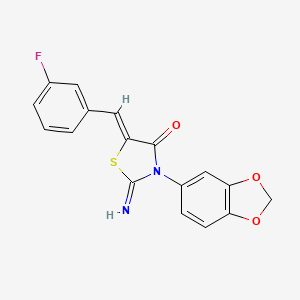 (5Z)-3-(1,3-benzodioxol-5-yl)-5-(3-fluorobenzylidene)-2-imino-1,3-thiazolidin-4-one