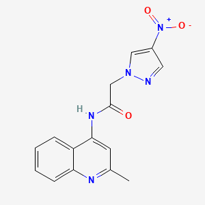 molecular formula C15H13N5O3 B11518826 N-(2-methylquinolin-4-yl)-2-(4-nitro-1H-pyrazol-1-yl)acetamide 