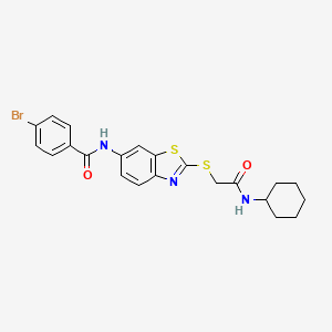 4-bromo-N-(2-{[2-(cyclohexylamino)-2-oxoethyl]sulfanyl}-1,3-benzothiazol-6-yl)benzamide