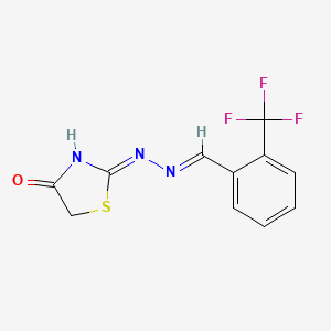 2-[(2E)-2-[[2-(trifluoromethyl)phenyl]methylidene]hydrazinyl]-1,3-thiazol-4-one