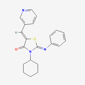 (2Z,5Z)-3-cyclohexyl-2-(phenylimino)-5-(pyridin-3-ylmethylidene)-1,3-thiazolidin-4-one