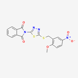 2-{5-[(2-methoxy-5-nitrobenzyl)sulfanyl]-1,3,4-thiadiazol-2-yl}-1H-isoindole-1,3(2H)-dione