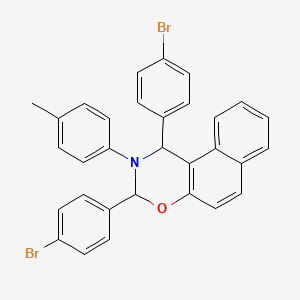 molecular formula C31H23Br2NO B11518900 1,3-bis(4-bromophenyl)-2-(4-methylphenyl)-2,3-dihydro-1H-naphtho[1,2-e][1,3]oxazine 