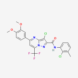 3-chloro-N-(2-chloro-3-methylphenyl)-5-(3,4-dimethoxyphenyl)-7-(trifluoromethyl)pyrazolo[1,5-a]pyrimidine-2-carboxamide