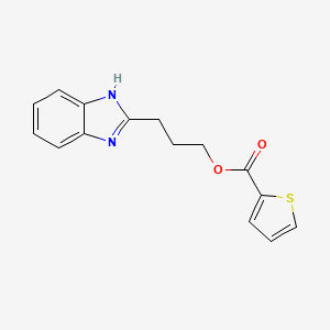 molecular formula C15H14N2O2S B11518953 3-(1H-benzimidazol-2-yl)propyl thiophene-2-carboxylate 