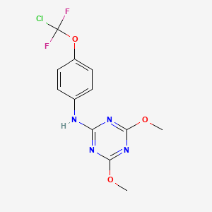 molecular formula C12H11ClF2N4O3 B11518955 N-{4-[chloro(difluoro)methoxy]phenyl}-4,6-dimethoxy-1,3,5-triazin-2-amine 