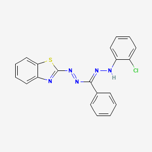 2-[(2E)-2-{[(E)-(2-chlorophenyl)diazenyl](phenyl)methylidene}hydrazinyl]-1,3-benzothiazole