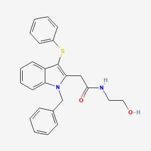 2-[1-benzyl-3-(phenylsulfanyl)-1H-indol-2-yl]-N-(2-hydroxyethyl)acetamide