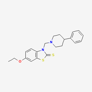 6-ethoxy-3-[(4-phenylpiperidin-1-yl)methyl]-1,3-benzothiazole-2(3H)-thione