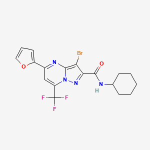 3-bromo-N-cyclohexyl-5-(2-furyl)-7-(trifluoromethyl)pyrazolo[1,5-a]pyrimidine-2-carboxamide