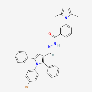 molecular formula C36H29BrN4O B11519080 N'-[(E)-[1-(4-Bromophenyl)-2,5-diphenyl-1H-pyrrol-3-YL]methylidene]-3-(2,5-dimethyl-1H-pyrrol-1-YL)benzohydrazide 