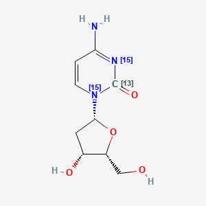 molecular formula C₈¹³CH₁₃N¹⁵N₂O₄ B1151913 2'-Deoxy Cytidine-13C,15N2 