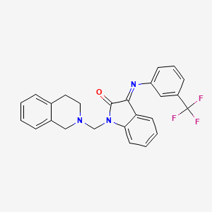 (3Z)-1-(3,4-dihydroisoquinolin-2(1H)-ylmethyl)-3-{[3-(trifluoromethyl)phenyl]imino}-1,3-dihydro-2H-indol-2-one