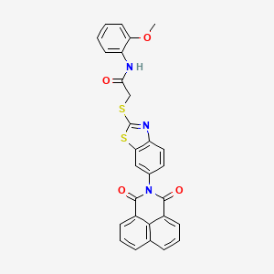 2-{[6-(1,3-dioxo-1H-benzo[de]isoquinolin-2(3H)-yl)-1,3-benzothiazol-2-yl]sulfanyl}-N-(2-methoxyphenyl)acetamide