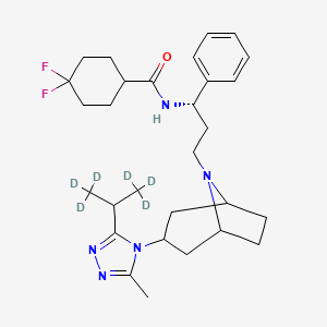 4,4-difluoro-N-[(1S)-3-[3-[3-(1,1,1,3,3,3-hexadeuteriopropan-2-yl)-5-methyl-1,2,4-triazol-4-yl]-8-azabicyclo[3.2.1]octan-8-yl]-1-phenylpropyl]cyclohexane-1-carboxamide