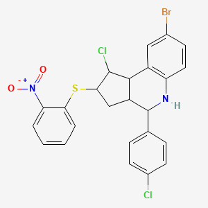 8-bromo-1-chloro-4-(4-chlorophenyl)-2-[(2-nitrophenyl)sulfanyl]-2,3,3a,4,5,9b-hexahydro-1H-cyclopenta[c]quinoline